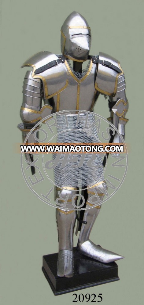 Decorative Medieval Armour Suit with Chainmail, Medieval Full Body Armor, Knight Armour Suit